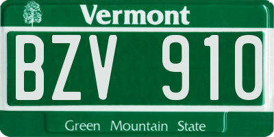VT license plate BZV910