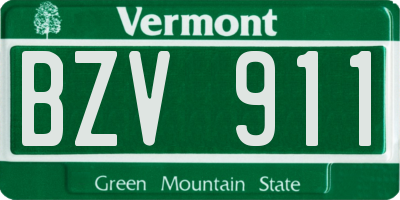 VT license plate BZV911