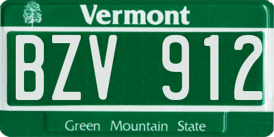 VT license plate BZV912