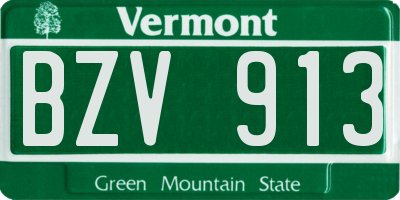 VT license plate BZV913
