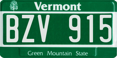 VT license plate BZV915