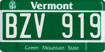 VT license plate BZV919