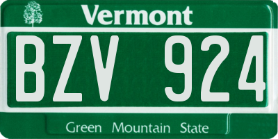 VT license plate BZV924