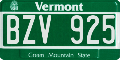VT license plate BZV925