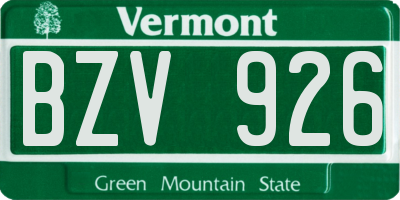 VT license plate BZV926