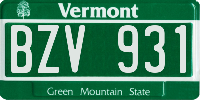 VT license plate BZV931