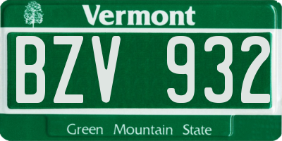 VT license plate BZV932