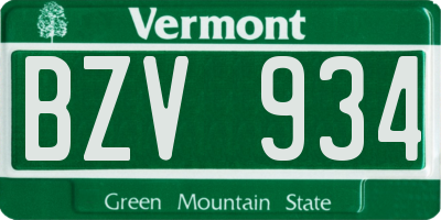 VT license plate BZV934