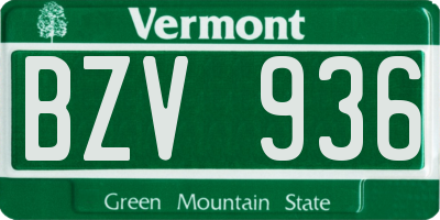 VT license plate BZV936
