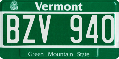 VT license plate BZV940