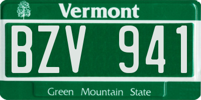 VT license plate BZV941