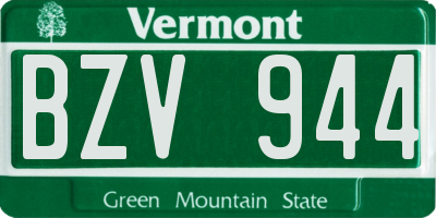 VT license plate BZV944