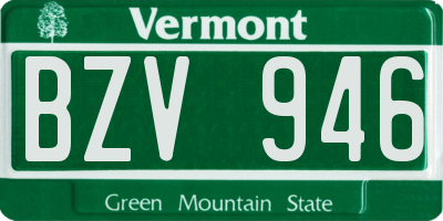 VT license plate BZV946