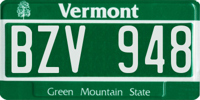 VT license plate BZV948