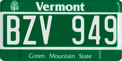 VT license plate BZV949