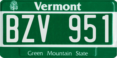 VT license plate BZV951