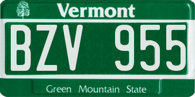 VT license plate BZV955