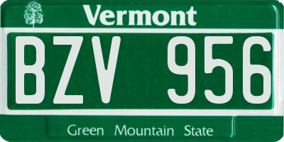 VT license plate BZV956