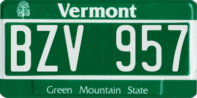 VT license plate BZV957