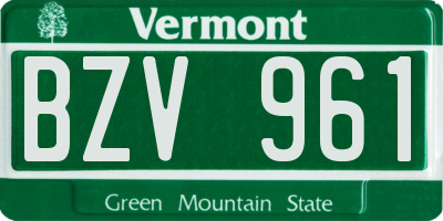 VT license plate BZV961
