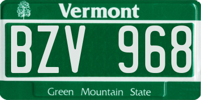 VT license plate BZV968