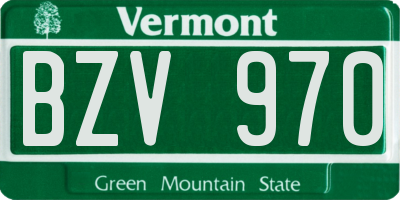 VT license plate BZV970