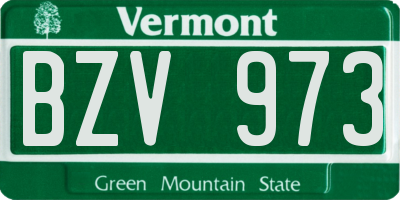VT license plate BZV973