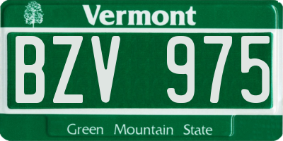VT license plate BZV975