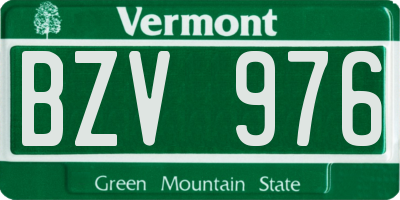VT license plate BZV976