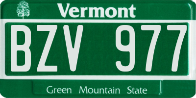 VT license plate BZV977