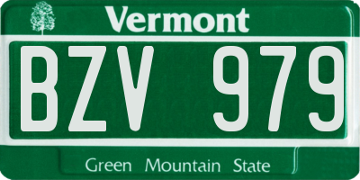 VT license plate BZV979