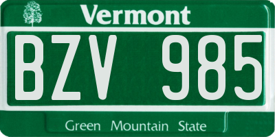 VT license plate BZV985