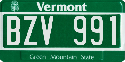 VT license plate BZV991