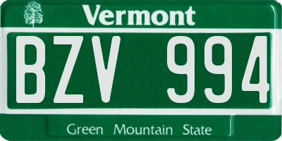 VT license plate BZV994