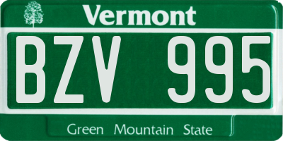 VT license plate BZV995