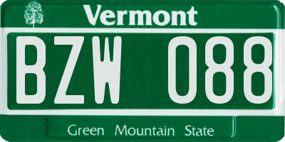 VT license plate BZW088
