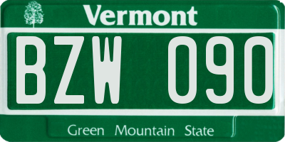 VT license plate BZW090