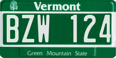 VT license plate BZW124
