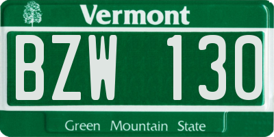 VT license plate BZW130