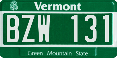 VT license plate BZW131