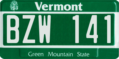 VT license plate BZW141