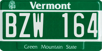 VT license plate BZW164