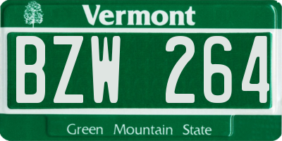 VT license plate BZW264