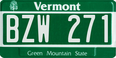 VT license plate BZW271