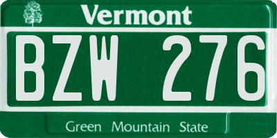 VT license plate BZW276