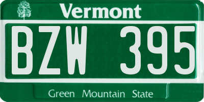 VT license plate BZW395
