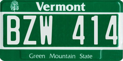 VT license plate BZW414