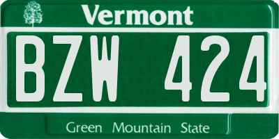 VT license plate BZW424