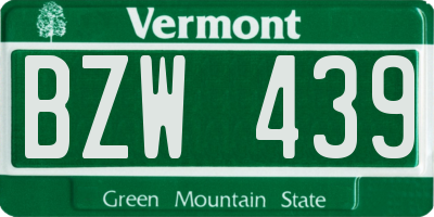 VT license plate BZW439