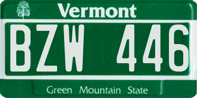 VT license plate BZW446